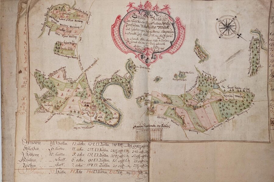 Erzgebirge: Museen und Grundschüler aus Wiesenbad gehen gemeinsam auf Spurensuche - Auslöser für das gemeinsame Projekt: eine Karte des Rittergutes Wiesa von 1711.