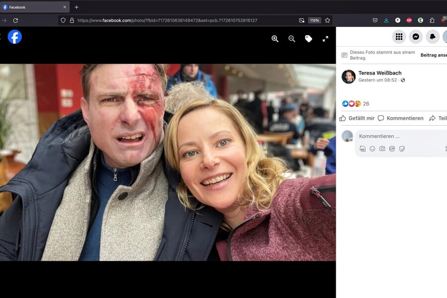 Erzgebirgskrimi am Fichtelberg abgedreht: Nun beginnt das Warten auf den „Wintermord“ - Dieses Selfie mit Kollege Leo Reisinger postete Teresa Weißbach auf Facebook zum Abschluss der Dreharbeiten.