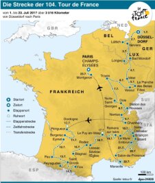 Etappenplan der 104. Tour de France - 