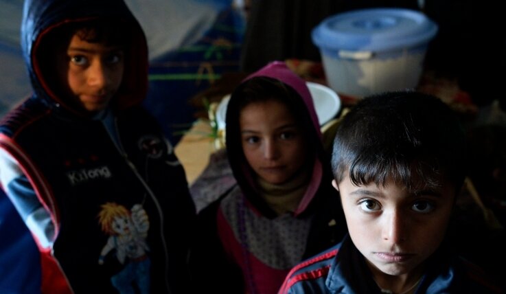 Kinder, die mit ihren Familien vor der Terrormiliz IS geflohen sind, in einem Camp im Nordirak. Nur wenige gelangen nach Europa.