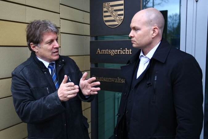 Ex-MZ-Chef Wimmer vom Amtsgericht verurteilt - Martin Wimmer und sein Rechtsanwalt.