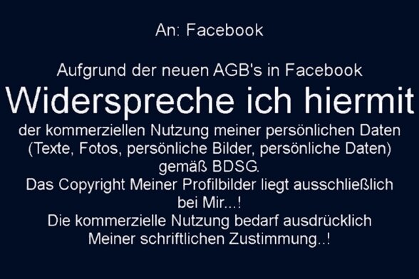 Netter Versuch! Dieses Statement posten viele Facebook-Nutzer, wenn sich die AGB der Plattform ändern. Doch derlei Widersprüche sind Nonsens.