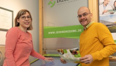 Fachkräftemangel: "Der Arbeitsmarkt ist nahezu leer" - Kristin Kocksch und Christoph Wagner kümmern sich im Welcome Center Erzgebirge um Rückkehrer und Zuwanderer in die Region. 