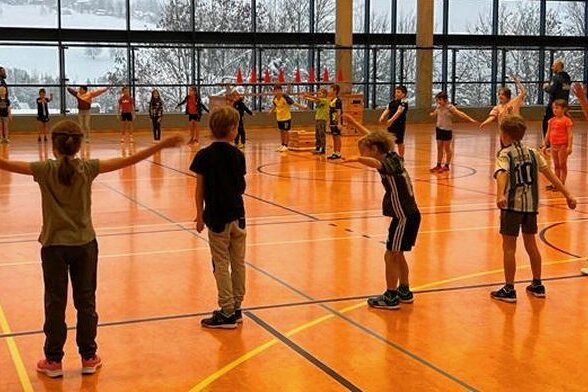 Fähigkeiten an anspruchsvollen Stationen getestet - Beim Handball-Aktionstag der Klassen 2 und 3 der Klingenthaler Grundschule und des HV 90 waren die Knirpse mit großem Eifer bei der Sache. 