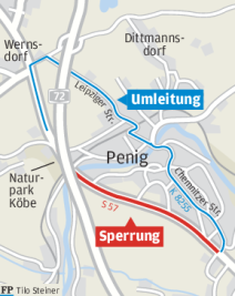 Fahrbahn bei Penig wird erneuert - 