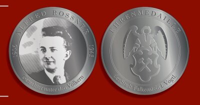 Falkenstein: Kein Roßner-Preis in diesem Jahr - Vorder- und Rückseite der Alfred-Roßner-Medaille. 