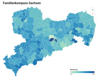 Familienkompass Sachsen: Die Auswertung in Kartenform - 