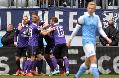 FC Erzgebirge Aue besiegt 1860 München 1:0 - Der Siegtreffer für die Veilchen fiel bereits kurz nach Anpfiff.