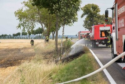 Feuerwehren rücken zu Feldbrand an der B 173 aus - Zu einem Feldbrand an der Bundesstraße 173 zwischen Memmendorf und dem Abzweig Kirchbach sind Sonntag mehrere Feuerwehren ausgerückt.