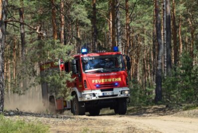 Flöhaer Feuerwehr hilft bei Waldbrand in der Gohrischheide - Zwei Kameraden der Freiwilligen Feuerwehr sind bei Zeithain mit im Einsatz (Symbolfoto).