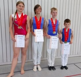 Flöhaer Nachwuchs sammelt Medaillen - Starker Nachwuchs: Luisa Tittmann, Ole Süß, Florian Mühlstädt und Felix Trommler (v.l.). 
