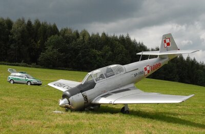 Weil es Kraftstoff verloren hatte, musste dieses Flugzeug am Sonntag nahe Wünschendorf notlanden.