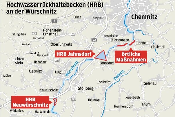 Flutschutz in Chemnitz reduziert - 
