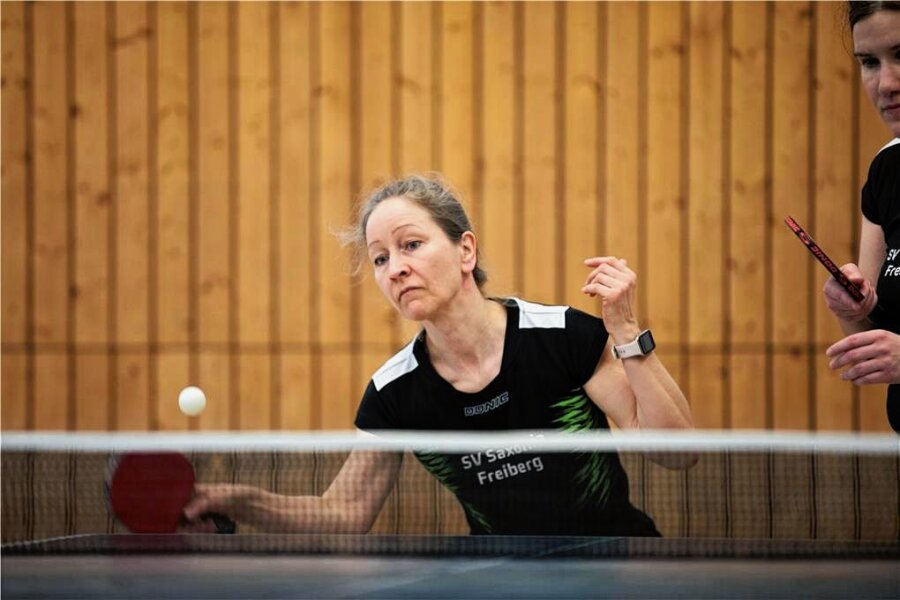 Freiberger Tischtennisspielerinnen am Ziel - Gelungenes Debüt: Katrin Gärtner, die normalweise für Saxonia II in der Bezirksliga antritt, bewies sich erstmals auf Landesebene. 