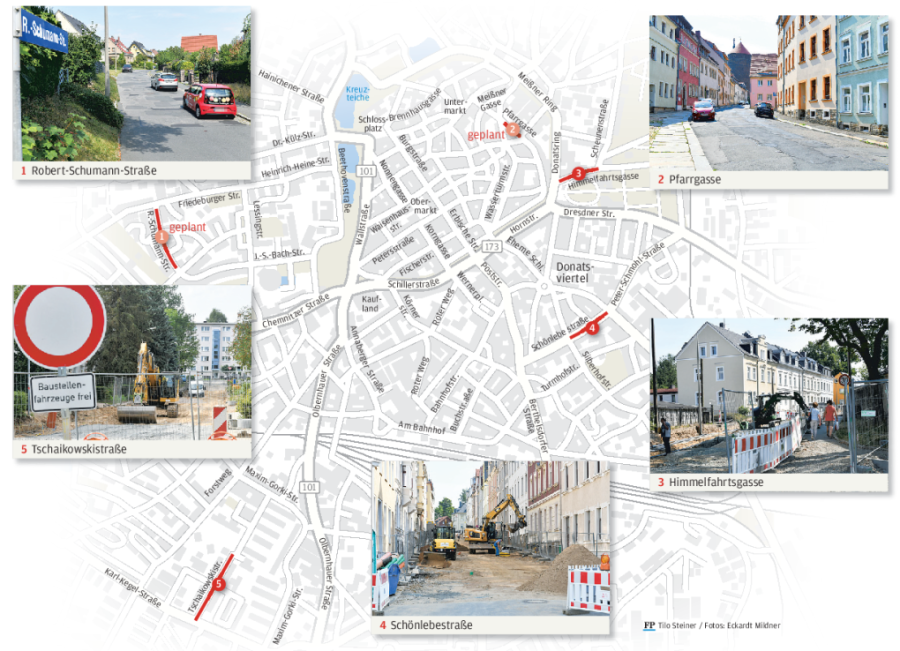 Freibergs Buckelpisten: Diese Straßen will die Stadt sanieren