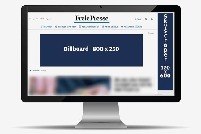 "Freie Presse" hilft beim Werben auf allen Kanälen - Fotografik: Mann, Fotos: GLandStudio/Adobe-stock