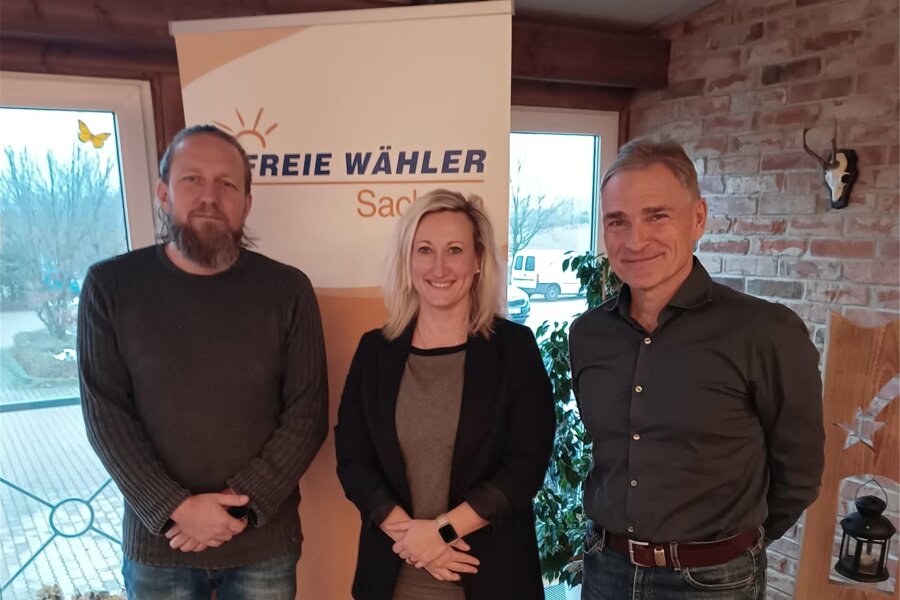Freie Wähler aus Mittelsachsen wollen künftig im Landtag mitmischen - Mark Sontowski (li.), Maria Euchler und Reiner Hentschel gehören zum Vorstand der neuen Kreisvereinigung.