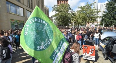 Fridays for Future fordert Klima-Bürgermeister für Chemnitz - Zum weltweiten Klimastreik am Freitag ist auch in Chemnitz erneut eine Demo für Klimaschutz und globale Gerechtigkeit, wie hier bei einer früheren Aktion, geplant. 