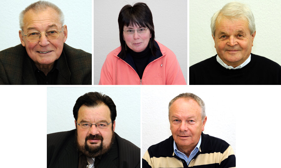 Fristen kennen und nicht versäumen - Die Experten: Oben: Claus Bischoff, Antje Melzer und Gerhard Kästner. Unten: Ulrich Lange undJoachim Wierick.