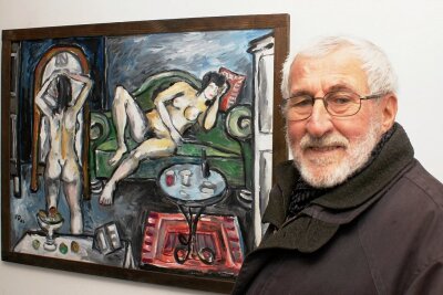 Fritz Diedering: Ein langes Künstlerleben - Der Künstler Fritz Diedering vor einigen Jahren in seinem Atelier. 