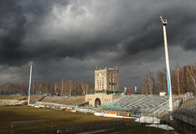 Über dem Stadion in Zwickau ziehen dunkle Wolken auf. Der Verein musste Insolvenz beantragen.