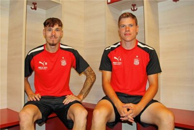FSV Zwickau vermeldet zwei Neuzugänge - Sandro Sengersdorf (links) und Kilian Senkbeil tragen künftig das Trikot des FSV Zwickau. 