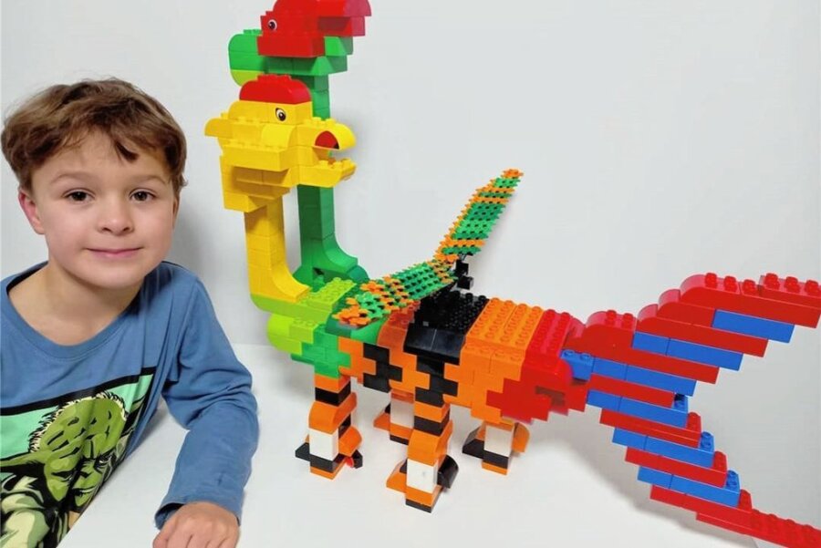 Fünfjähriger Arno aus dem Vogtland schafft es bei Lego-Wettbewerb ins Finale - Mit diesem Foto hat es Arno beim Lego-Wettbewerb ins Finale geschafft. 