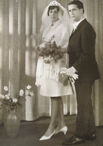 Renate und Joachim Schwindel aus Raschau zu ihrer Hochzeit 1967.
