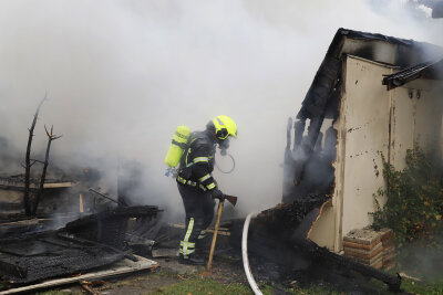 Gartenlaube gerät in Brand - Ein Gartenhaus ist am Dienstagnachmittag in Chemnitz in Brand geraten.