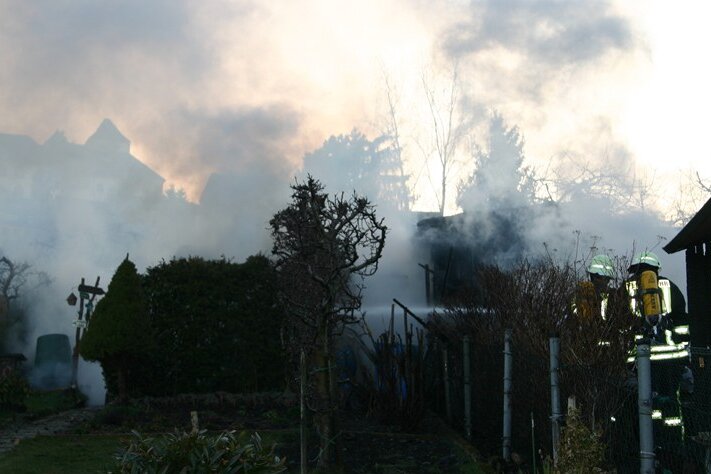 Am Mittwochabend stand in Augustusburg eine Gartenlaube in der Anlage "Höckericht" in Flammen. 