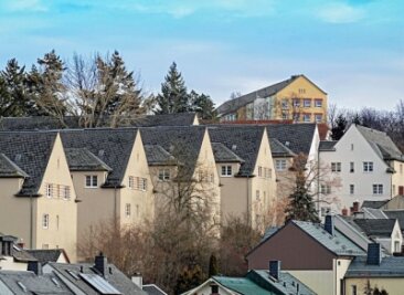 Gartenstadt im Jahre 1933 errichtet - Blick auf die Plauener Gartenstadt.