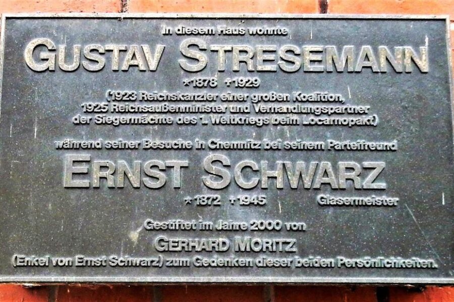 Gedenktafel für Gustav Stresemann gestohlen - 