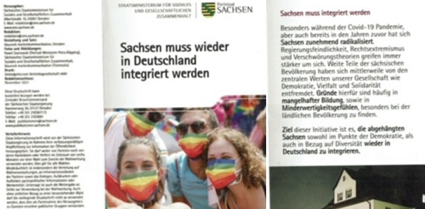 Gefälschte Infobroschüre beklagt Radikalisierung in Sachsen: Sozialministerium distanziert sich - Derartige Flyer wurden offenbar an sächsische Haushalte verteilt. Dabei handelt es sich nicht um eine Veröffentlichung des Sozialministeriums.