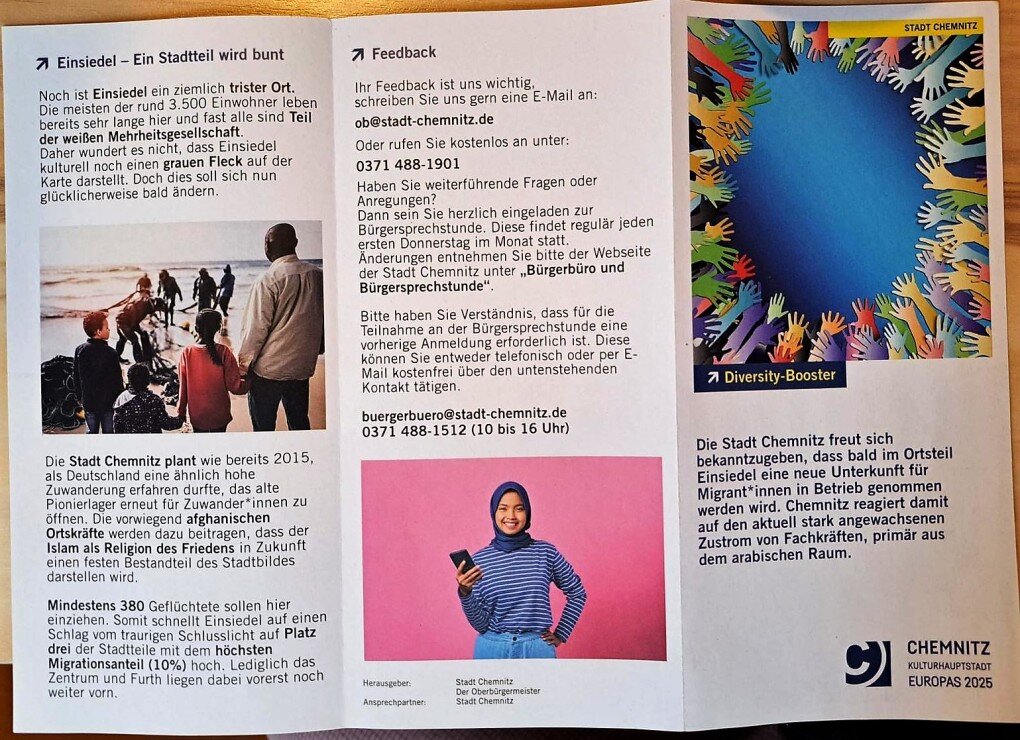 Gefälschter Flyer: Stadt Chemnitz hat Anzeige erstattet