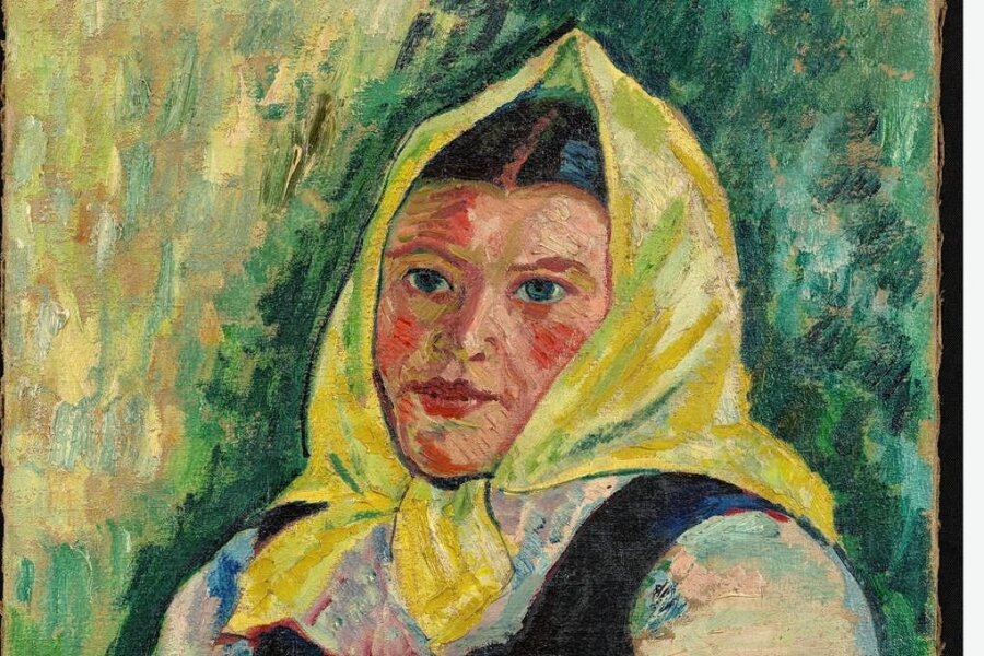 Gemäldekauf: Max Pechsteins Bäuerin wird eine Zwickauerin - Das Gemälde "Bäuerin" entstand bei Pechsteins erstem Urlaub in Nidden an der kurischen Nehrung. 