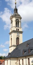 Glocke der Werdauer Marienkirche wird eingeweiht - <p class="artikelinhalt">Der Turm der Marienkirche ist 57 Meter hoch, zirka in der Mitte befindet sich der Glockenstuhl.</p>