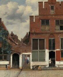 Große Vermeer-Schau im Dresdner Zwinger: Plötzlich so voll hier ... - Häuseransicht in Delft (Die kleine Straße), um 1658. Auch dieses Vermeer-Gemälde kann bis Januar 2022 im Zwinger angeschaut werden. 