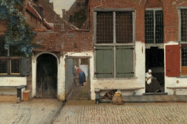Häuseransicht in Delft (Die kleine Straße), um 1658. Auch dieses Vermeer-Gemälde kann bis Januar 2022 im Zwinger angeschaut werden. 