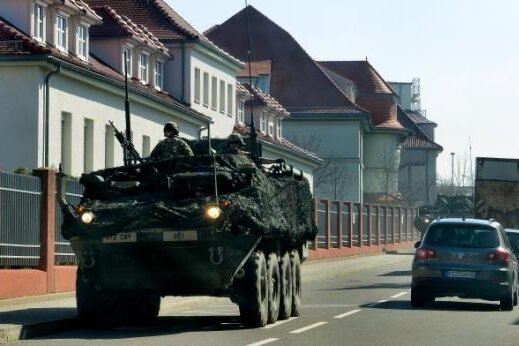 Großmanöver Defender Europa: US-Militärfahrzeuge in der Stadt gesichtet - Ein US-Militär-Fahrzeug fuhr bereits 2018 durch Frankenberg.