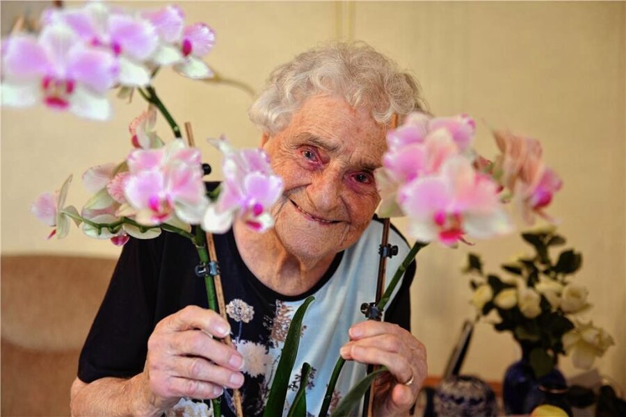 Grüne Klöße, Krokantkuchen und Sekt: So feiert Gerda Seifert ihren 100. Geburtstag - Orchideen sind die Lieblingsblumen der 100-jährigen Gerda Seifert. 