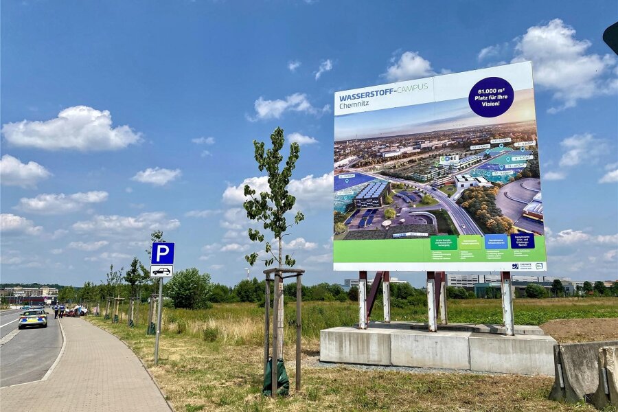 Grüne und SPD dementieren Aussage zum Wasserstoffnetz: „Chemnitz und Südwestsachsen werden angeschlossen“ - Hier auf dem Technologiecampus im Süden von Chemnitz soll das Wasserstoffzentrum entstehen. Wirklich ohne Anschluss ans Netz?