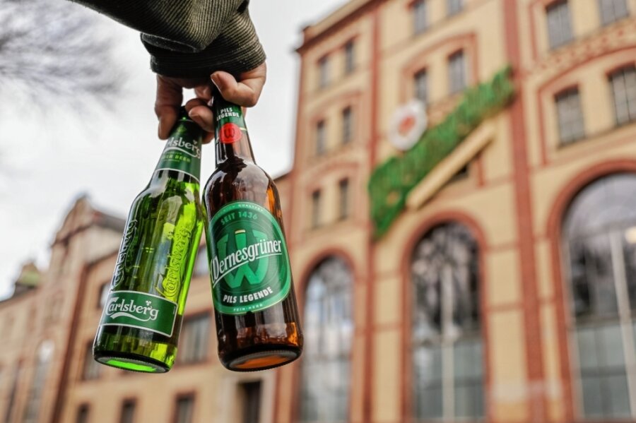 Grünes Licht für Wernesgrüner: Brauerei darf Carlsberg brauen - Hinter der historischen Fassade der Wernesgrüner Brauerei wird nicht nur die Pils Legende gebraut, sondern neuerdings auch Bier der Marke Carlsberg. Zur gleichnamigen Braugruppe gehört Wernesgrüner seit 2021. 