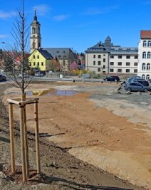 Grundstück in bester Citylage liegt weiter brach - Seit Ende der Bauarbeiten auf derB 175 in Werdau liegt diese Fläche brach. 