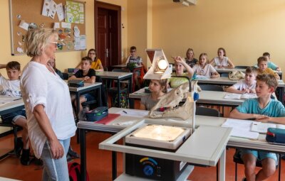 Gymnasien und Oberschulen noch nicht in der Bredouille - Annett Deutrich unterrichtet am Mathesius-Gymnasium in Rochlitz Schüler der Klasse 5/4 in Biologie.