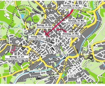 Straßenkarte von Plauen