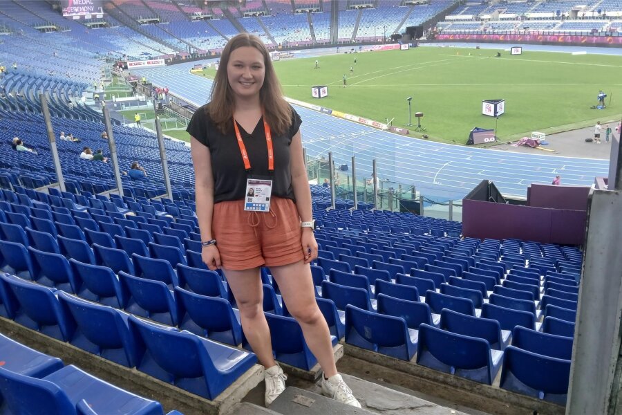 Hals über Kopf von Grünbach nach Rom: So kam eine Studentin aus dem Vogtland zur Leichtathletik-EM - Jungreporterin Annika Saunus im Stadio Olympico in Rom.