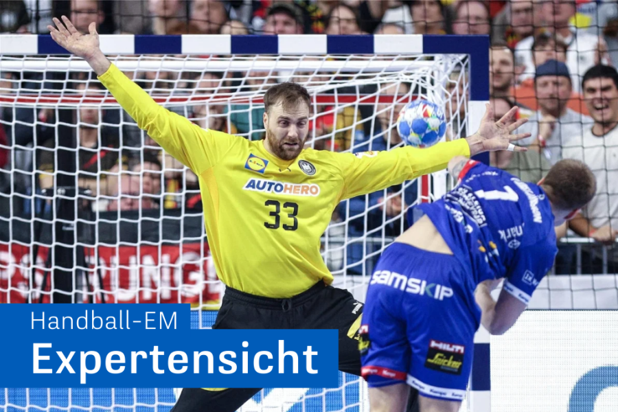 Handball-EM aus Expertensicht: Weshalb die Isländer im Spiel gegen Deutschland schwarzgesehen haben - Der überragende Andreas Wolff pariert den Wurf von  Viggo Kristjansson.
