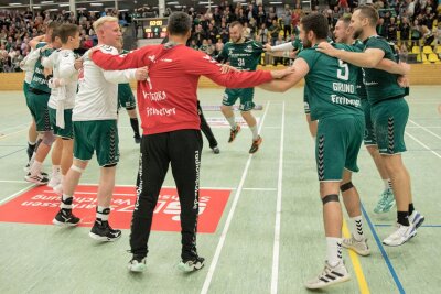 Handballer der HSG Freiberg feiern das Comeback der Saison - Geschafft: Im siebten Heimspiel der Saison durften die HSG-Dachse erstmals jubeln.