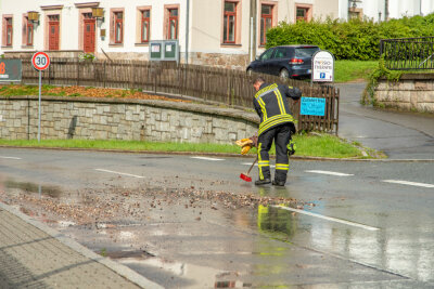 Heftiger Regen über Bärenwalde erfordert Feuerwehreinsatz - 