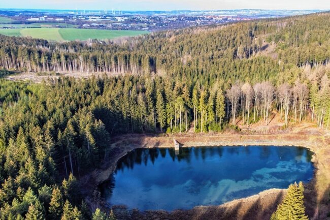 Heiliger Teich in Stollberg: Sanierung kostet 3,6 Millionen Euro - Idyllisch liegt der Heilige Teich im Wald hinter Stollberg. Doch so harmlos ist er nicht. Wenn der Damm bricht, kann das auch die Stadt treffen.